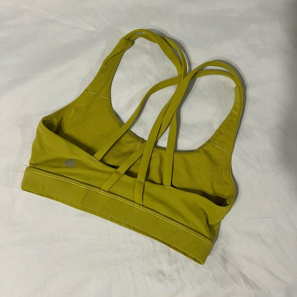 Lululemon Energy Bra Medium Support in Yellow Pear - Picture 2 of 3